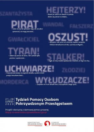 Na obrazie znajdują się różnego rodzaju napisy PIRAT OSZUST TYRAN